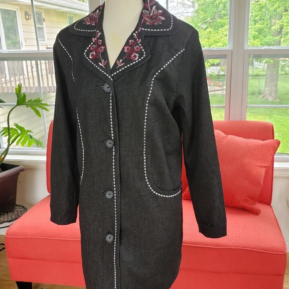 Susan Graver Charcoal Grey Jacket Size Small - Picture 11 of 14